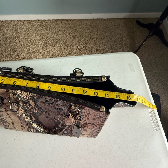 Coach Snake Print Satchel - Three Compartments EUC - Picture 15 of 16